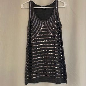 Etcetera Grey and sequin sleeveless top